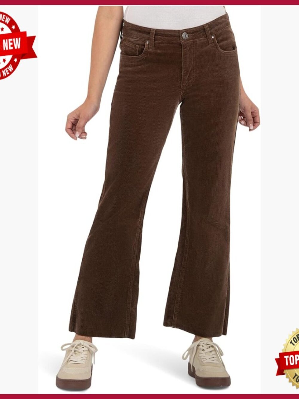 Mid Rise Ankle Flare Jeans, 98% Cotton 2% Spandex, Cropped Kick Flare Fit
